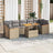 7 Piece Garden Sofa Set With Cushions Poly Rattan Acacia