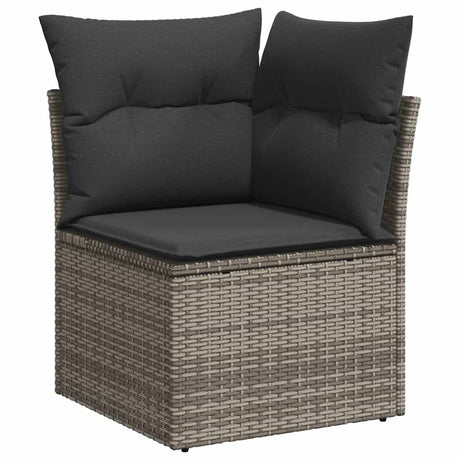 7 Piece Garden Sofa Set With Cushions Poly Rattan Acacia