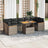 7 Piece Garden Sofa Set With Cushions Poly Rattan Acacia