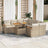 9 Piece Garden Sofa Set With Cushions Black Poly Rattan Acacia