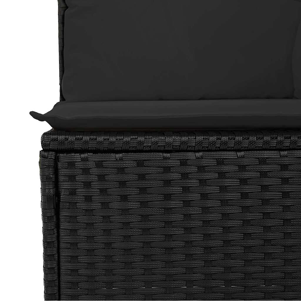 6 Piece Garden Sofa Set With Cushions Poly Rattan Acacia