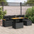 6 Piece Garden Sofa Set With Cushions Poly Rattan Acacia