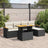 6 Piece Garden Sofa Set With Cushions Poly Rattan Acacia