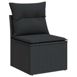 5 Piece Garden Sofa Set With Cushions Poly Rattan Acacia