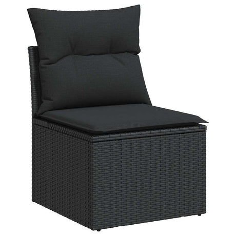 5 Piece Garden Sofa Set With Cushions Poly Rattan Acacia