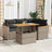 5 Piece Garden Sofa Set With Cushions Poly Rattan Acacia