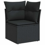 7 Piece Garden Sofa Set With Cushions Poly Rattan Acacia