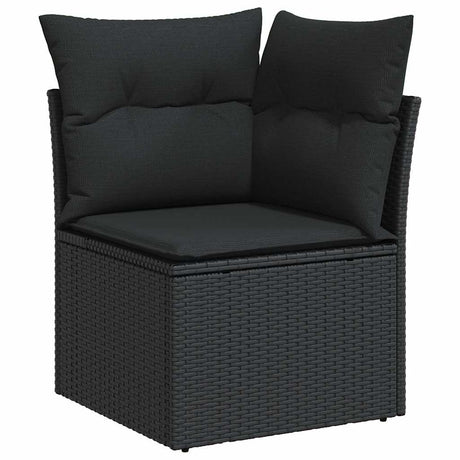 7 Piece Garden Sofa Set With Cushions Poly Rattan Acacia