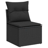 7 Piece Garden Sofa Set With Cushions Poly Rattan Acacia