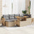 7 Piece Garden Sofa Set With Cushions Poly Rattan Acacia