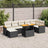 8 Piece Garden Sofa Set With Cushions Beige Poly Rattan Acacia