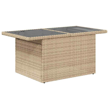 8 Piece Garden Sofa Set With Cushions Beige Poly Rattan Acacia