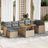 8 Piece Garden Sofa Set With Cushions Beige Poly Rattan Acacia