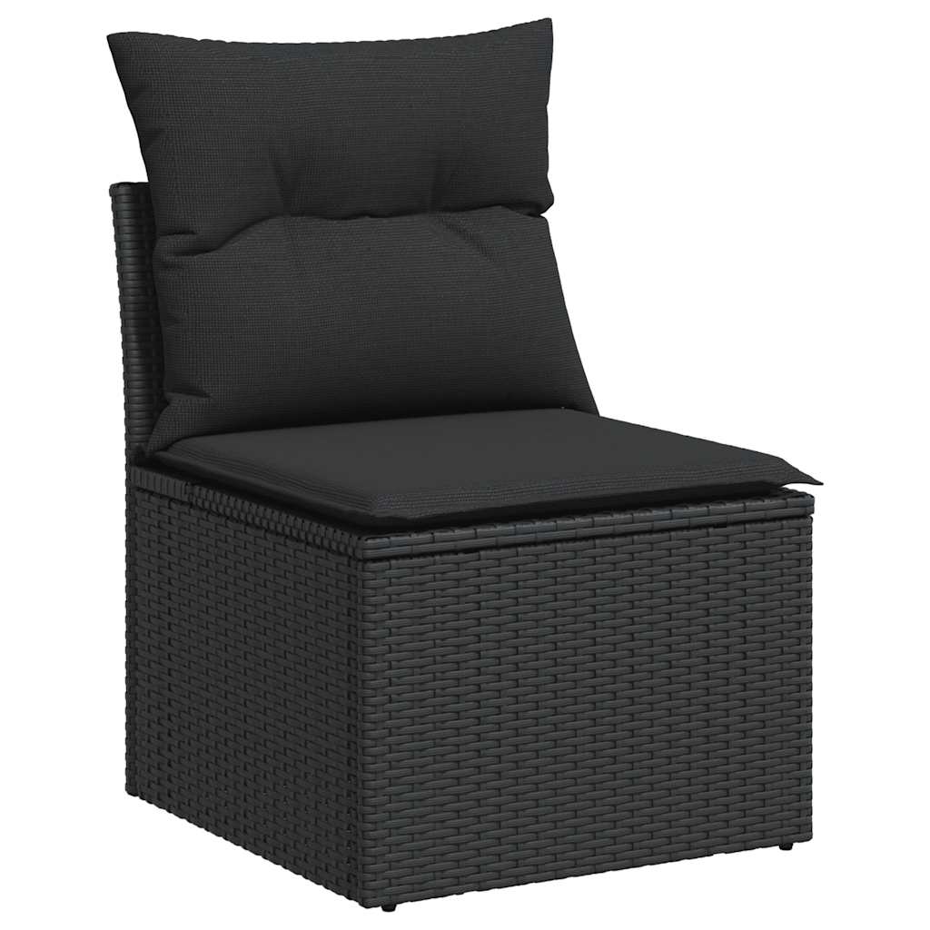 11 Piece Garden Sofa Set With Cushions Poly Rattan Acacia
