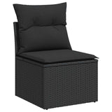 11 Piece Garden Sofa Set With Cushions Poly Rattan Acacia