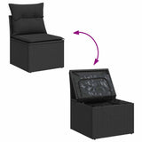 11 Piece Garden Sofa Set With Cushions Poly Rattan Acacia