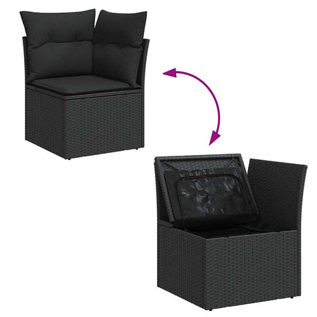 11 Piece Garden Sofa Set With Cushions Poly Rattan Acacia