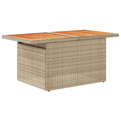 5 Piece Garden Sofa Set With Cushions Beige Poly Rattan Acacia