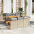 7 Piece Garden Sofa Set With Cushions Beige Poly Rattan Acacia