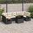 8 Piece Garden Sofa Set With Cushions Beige Poly Rattan Acacia