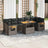 8 Piece Garden Sofa Set With Cushions Beige Poly Rattan Acacia