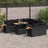 9 Piece Garden Sofa Set With Cushions Beige Poly Rattan Acacia