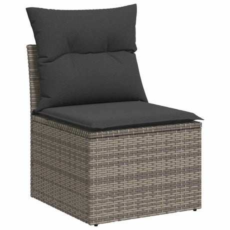 6 Piece Garden Sofa Set With Cushions Poly Rattan Acacia