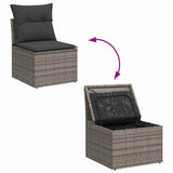 6 Piece Garden Sofa Set With Cushions Poly Rattan Acacia