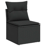 7 Piece Garden Sofa Set With Cushions Poly Rattan Acacia