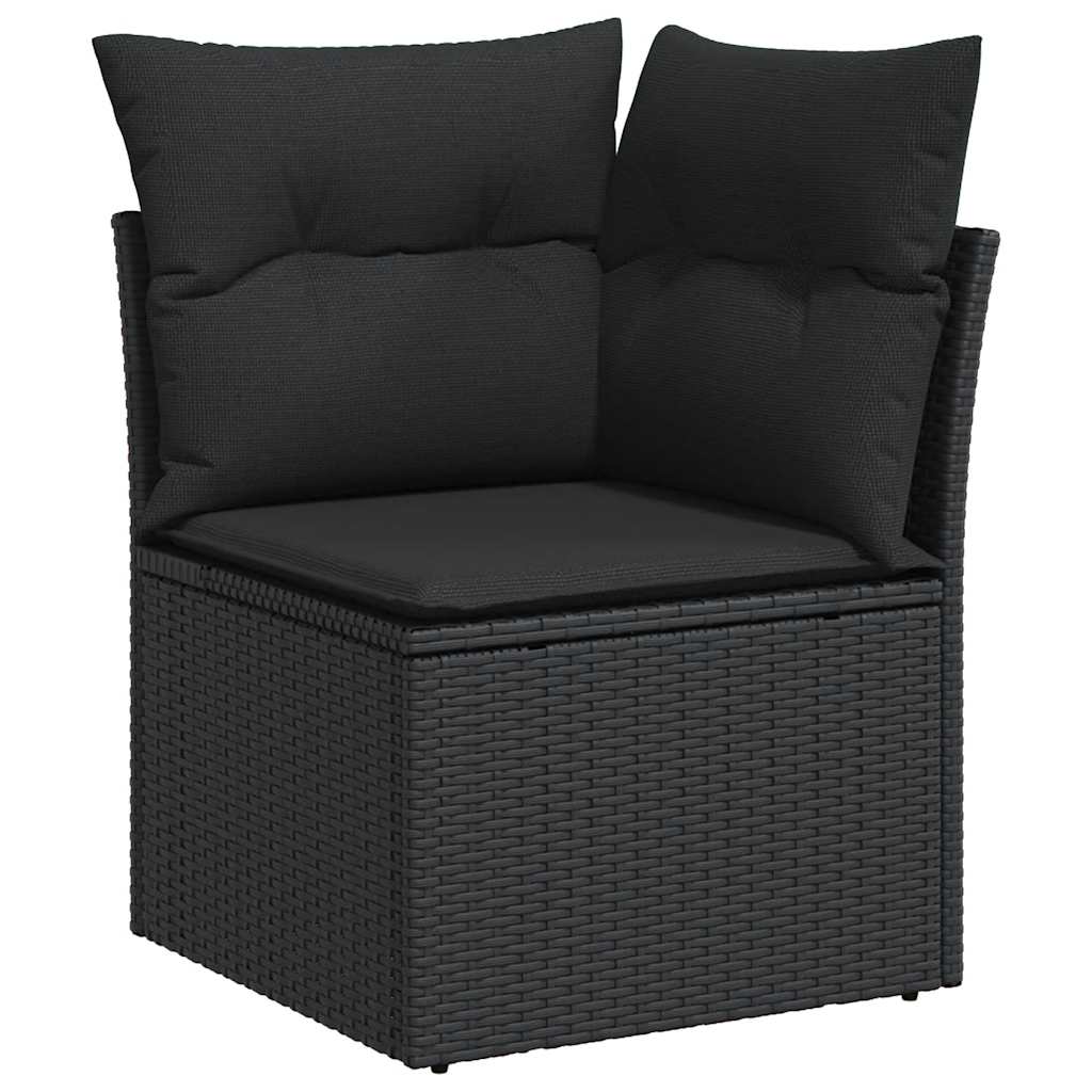 7 Piece Garden Sofa Set With Cushions Poly Rattan Acacia