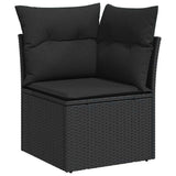 7 Piece Garden Sofa Set With Cushions Poly Rattan Acacia