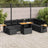 9 Piece Garden Sofa Set With Cushions Poly Rattan Acacia