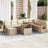 9 Piece Garden Sofa Set With Cushions Poly Rattan Acacia