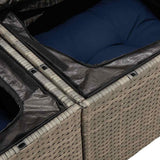 7 Piece Garden Sofa Set With Cushions Poly Rattan Acacia