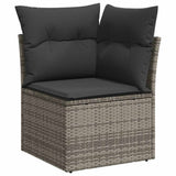 7 Piece Garden Sofa Set With Cushions Poly Rattan Acacia