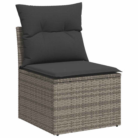 9 Piece Garden Sofa Set With Cushions Poly Rattan Acacia