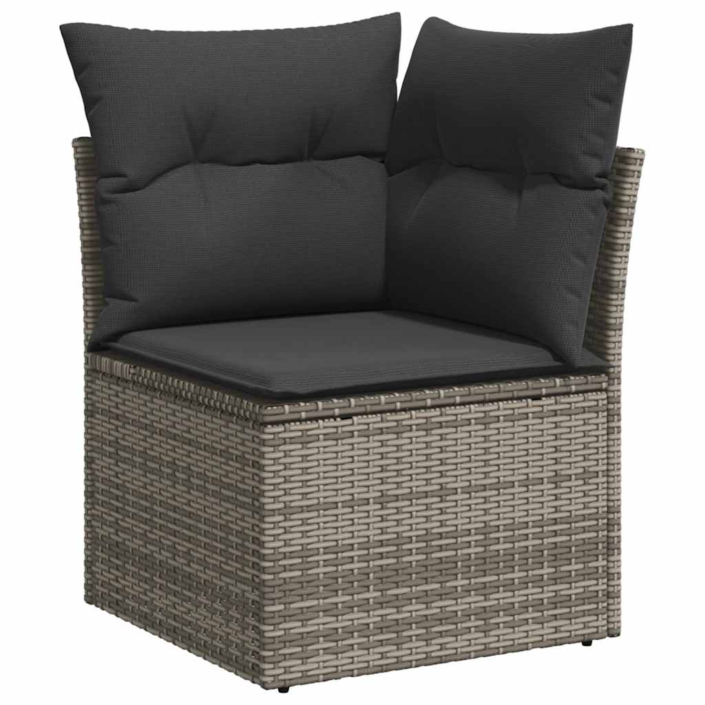 9 Piece Garden Sofa Set With Cushions Poly Rattan Acacia