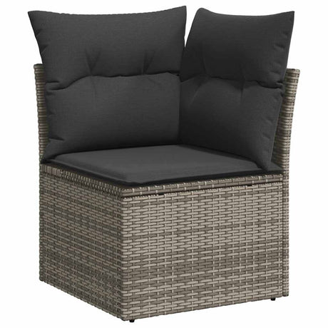 9 Piece Garden Sofa Set With Cushions Poly Rattan Acacia