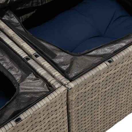 11 Piece Garden Sofa Set With Cushions Poly Rattan Acacia