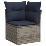 11 Piece Garden Sofa Set With Cushions Poly Rattan Acacia