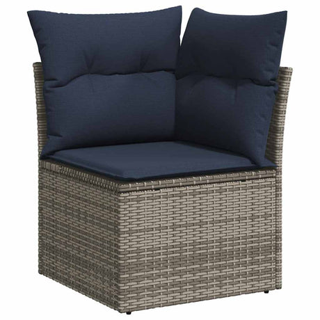 11 Piece Garden Sofa Set With Cushions Poly Rattan Acacia