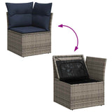 11 Piece Garden Sofa Set With Cushions Poly Rattan Acacia
