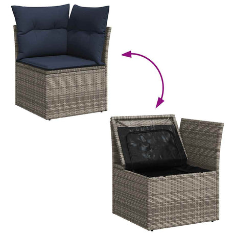 11 Piece Garden Sofa Set With Cushions Poly Rattan Acacia