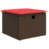 6 Piece Garden Sofa Set With Cushions Poly Rattan Acacia