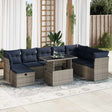 9 Piece Garden Sofa Set With Cushions Poly Rattan Acacia
