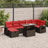 8 Piece Garden Sofa Set With Cushions Brown Poly Rattan Acacia