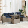 6 Piece Garden Sofa Set With Cushions Black Poly Rattan Acacia