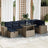 8 Piece Garden Sofa Set With Cushions Black Poly Rattan Acacia