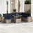 9 Piece Garden Sofa Set With Cushions Black Poly Rattan Acacia