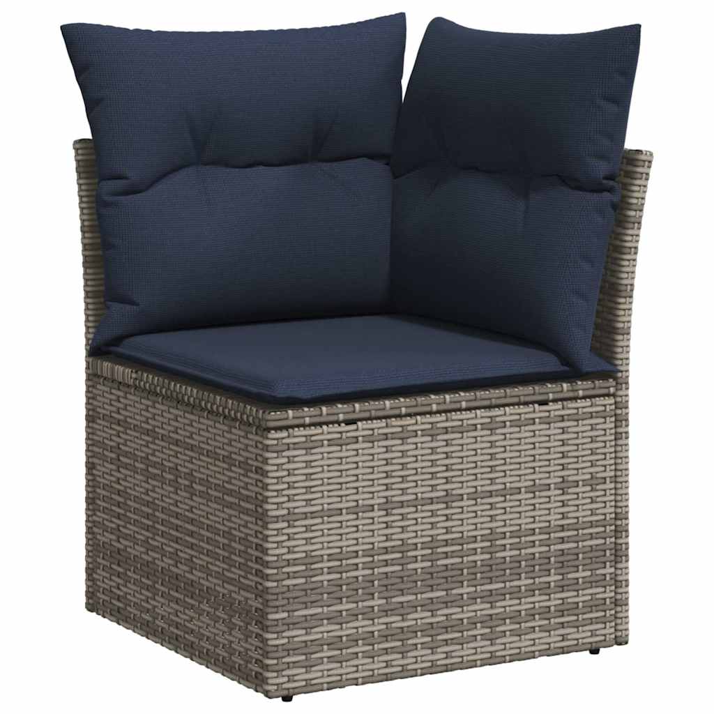 8 Piece Garden Sofa Set With Cushions Poly Rattan Acacia